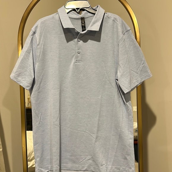 lululemon athletica Shirts Mens Lulu Polo Shirt Light Blue Poshmark
